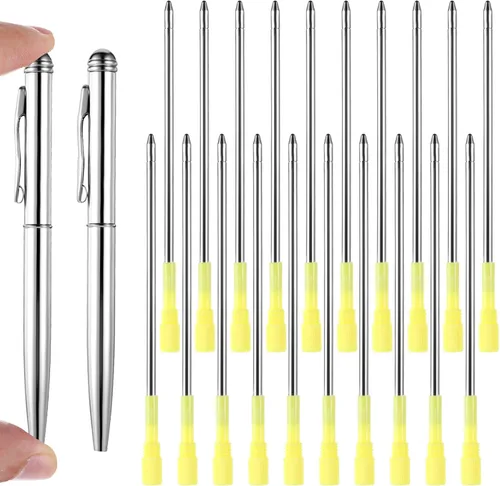 Miniatura 8 de Qianyu Paquete de 7 mini bolígrafos pequeños con 5 recambios de 4 pulgadas, bolígrafos de bolsillo giratorios de 4 pulgadas, cartera corta de metal