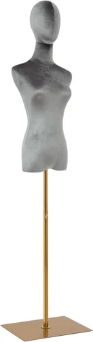 Miniatura 11 de Vestido de maniquí femenino con forma de torso, 59 a 79 pulgadas de altura ajustable, cuerpo de maniquí con soporte de metal y base rectangular