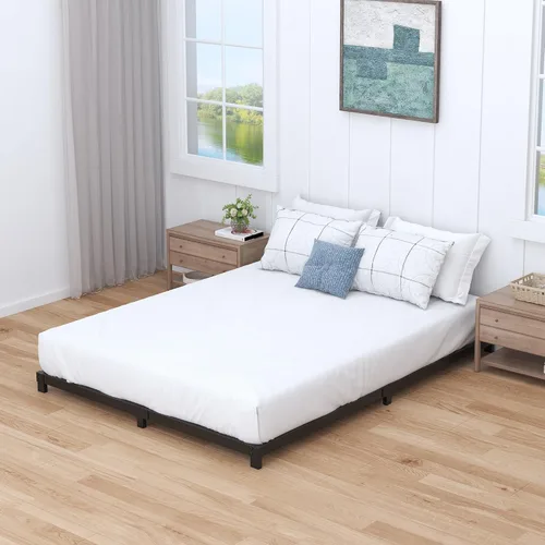 Miniatura 5 de Nailsong Base de Cama de 4 Pulgadas Tamaño Completo de Bajo Perfil, Base de Cama de Metal Tamaño Completo sin Necesidad de Somier, Metal Resistente