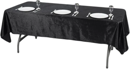 Miniatura 7 de Efavormart - Mantel rectangular de terciopelo negro prémium de 60 x 102 pulgadas para eventos de fiesta de boda