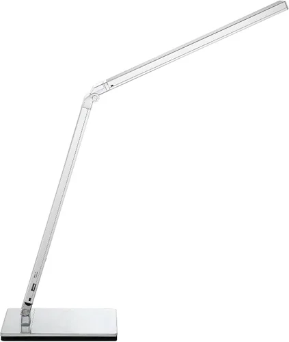 Miniatura 9 de 360 Lighting Jett - Lámpara de mesa moderna de escritorio de 16 1/2 pulgadas de alto con puerto de carga USB y luz nocturna LED de aluminio plateado
