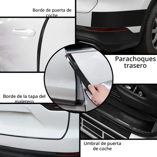 Miniatura 6 de DGSL Protectores de borde de puerta de automóvil, protector de umbral de puerta, película de fibra de carbono 5D de 2.7 pulgadas x 33 pies, película