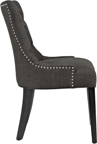 Miniatura 3 de Modway Regent Modern - Elegante tela tapizada con botones y ribete de cabeza de clavo, silla auxiliar de comedor, color marrón