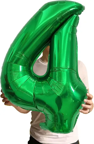 Miniatura 2 de Globos verdes de fiesta con el número 4, globo grande de 40 pulgadas para juegos del día de San Patricio, decoración de cumpleaños, suministros