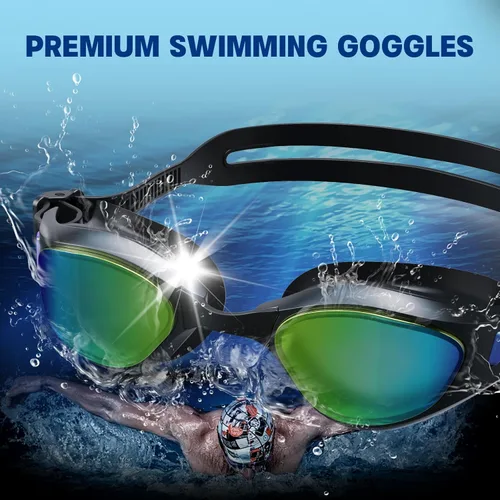 Miniatura 5 de Swim Goggles – Anti-Fog, UV Protection, Leak-Proof & Comfort Fit, Wide View Swim Goggles for Women Men Adult Youth Negro