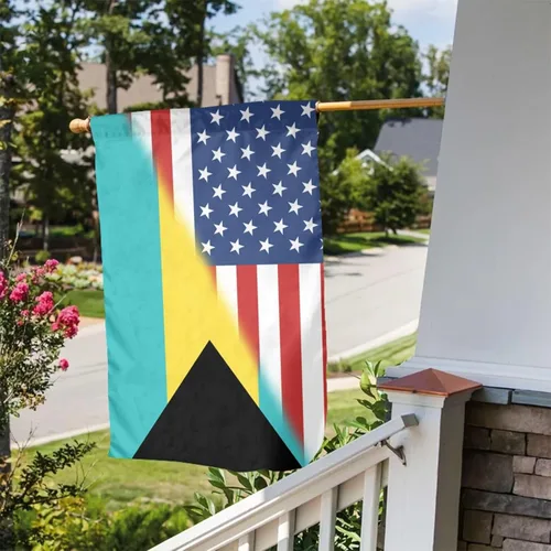 Miniatura 2 de Bandera de las Bahamas de Estados Unidos para el jardín, 12 x 18 pulgadas, pancartas verticales, cartel de doble cara para decoración del hogar