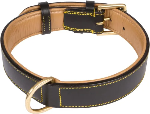 Miniatura 2 de Collares suaves al tacto, de cuero acolchado, collares de lujo para perro, L, Negro