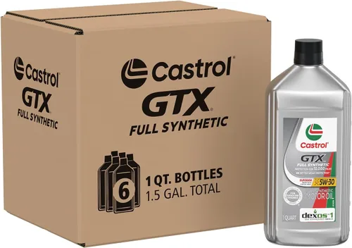 Castrol Aceite de motor sintético completo GTX 5W-30, 1 cuarto de galón, paquete de 6