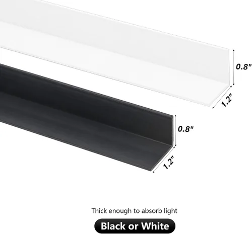 Miniatura 3 de (59 pulgadas, 2 unidades) Bloqueadores de luz de PVC 100% opacos, pistas laterales para persianas y persianas, para tiras opacas en ambos lados