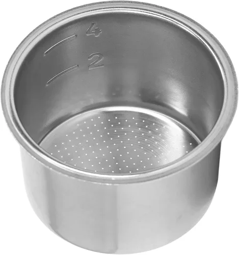 Cesta de filtro poroso, recipiente de filtro de café en polvo de acero inoxidable para 4 tazas, colador de doble pared extraíble para mango de 2.008