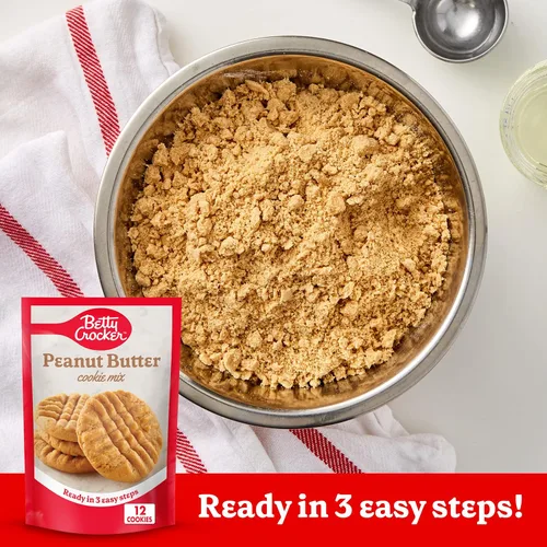 Miniatura 5 de Betty Crocker Mezcla de galletas de mantequilla de maní, hace doce (12) galletas de 2 pulgadas, 7.2 onzas.