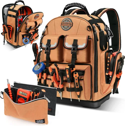 Miniatura 13 de Mochila Bolsa de herramientas - Mochila de herramientas LOKASS Organizador de herramientas resistente, mochila de herramientas HVAC resistente al