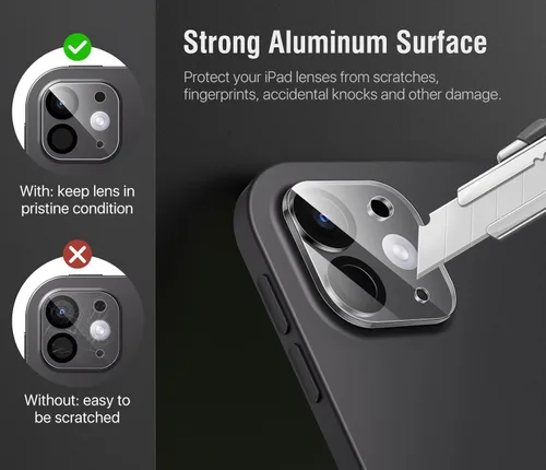 Miniatura 3 de MoKo Paquete de 3 protectores de lente de cámara para iPad Pro de 11 pulgadas/iPad Pro de 13 pulgadas M4/M5 2024/2025, adhesivo de vidrio templado
