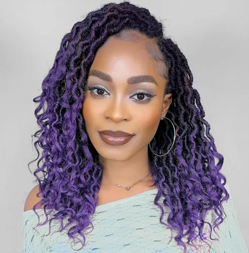 Miniatura 25 de Karida Rastas de cabello sintético de ganchillo de 18 pulgadas, 8 paquetes de cabello de ganchillo preanudado de diosa, rastas sintéticas onduladas