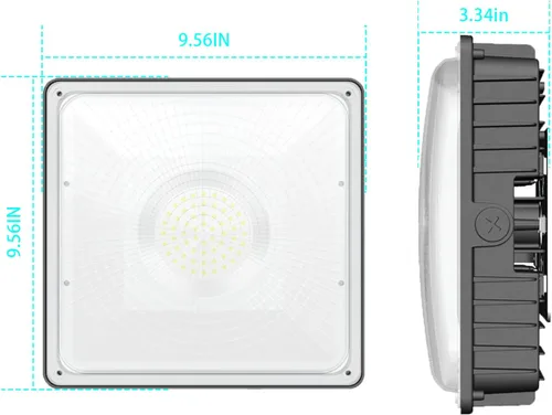 Miniatura 5 de Lámpara LED para toldo, 45 W 5850 lm HID/HPS de repuesto, 9.5 x 9.5 pulgadas, 5700 K, AC100-277 V, IP65 impermeable, luces de toldo para exteriores