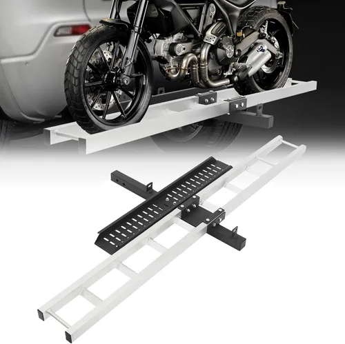 Miniatura 11 de Portador de motocicleta de 400 libras, soporte de aluminio para motocicleta con rampa de carga para motocicletas de cross, motocicleta