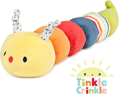 Miniatura 4 de GUND Baby Tinkle Crinkle Collection Essential Caterpillar - Peluche sensorial, 14 pulgadas Oruga multicolor