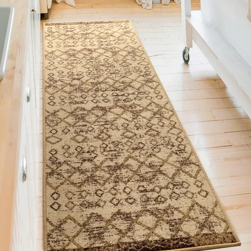 Miniatura 19 de Antep Rugs - Alfombras antideslizantes de 2 x 7 pies (antideslizante) con parte trasera de goma, de estilo antiguo, bohemio, marroquí y con pelo Azul