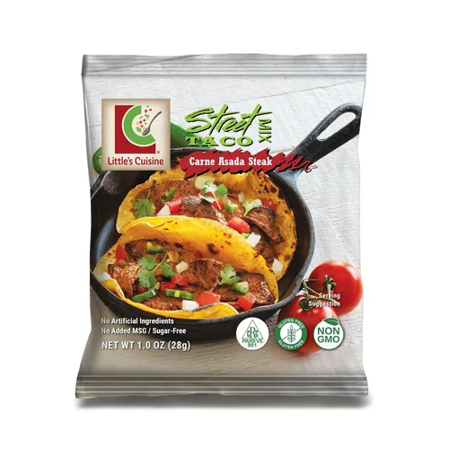 Miniatura 3 de Little's Cuisine Street Taco Mix Paquete surtido (caja de 4) Sin OMG, sin azúcar, Kosher, sin gluten, 2 Carne Asada, 1 pollo Cascabel, 1 pescado