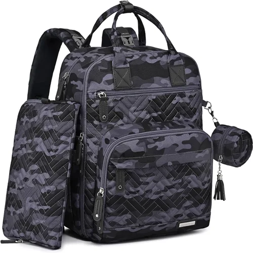 iniuniu Mochila para pañales, kit 4 en 1, bolsas de bebé unisex grandes para niños y niñas, mochila de viaje impermeable con bolsa para pañales