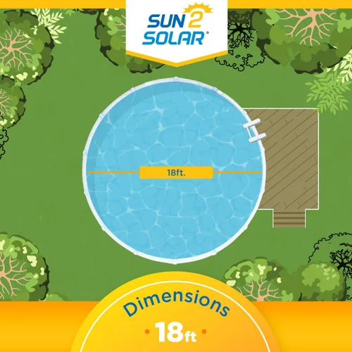 Miniatura 5 de Sun2Solar Cubierta solar redonda azul para piscina de 18 pies Serie 800 Manta de retención de calor para piscinas sobre el suelo y enterradas