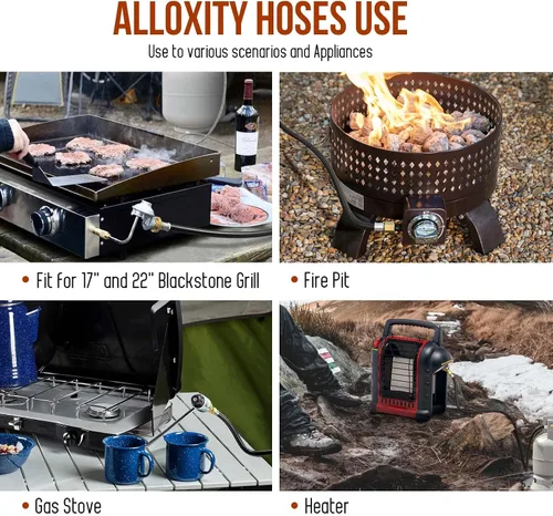 Miniatura 9 de Manguera de conexión rápida de propano de 12 pies para RV a parrilla de gas, tuerca rápida de 1/4 de pulgada a hembra de 3/8 pulgadas, con adaptador