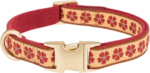 Miniatura 26 de Collar de algodón suave para perro con hebilla de metal, ajustable, resistente, cómodo, collares de pana para perros pequeños, medianos y grandes