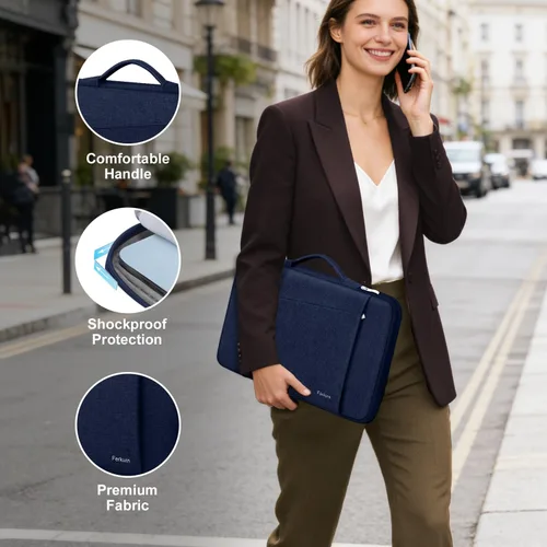 Miniatura 4 de Ferkurn Funda para Laptop para Hombres y Mujeres Funda para Chromebook Compatible con MacBook Air/Pro Lenovo Surface HP Dell ASUS Acer, 15.6 Azul