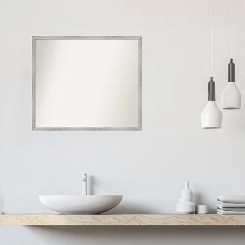Miniatura 75 de Amanti Art Espejo de baño blanco para sobre el fregadero, 32 x 45 pulgadas, espejo de tocador rectangular blanco esbelto, marco de madera moderno