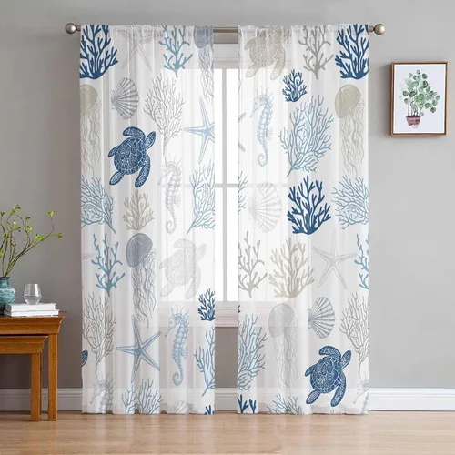 Miniatura 14 de Juego de paneles de cortinas de girasol, cortinas de gasa para cocina, cortinas de gasa de privacidad para sala de estar, dormitorio, decoración