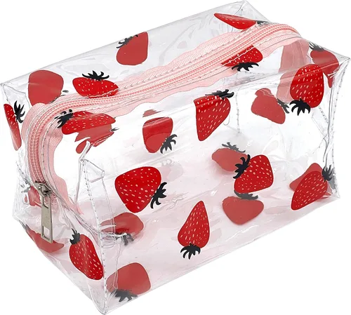 Miniatura 10 de Bonita bolsa de maquillaje de aguacate, transparente, impermeable, almacenamiento de artículos de tocador de gran capacidad