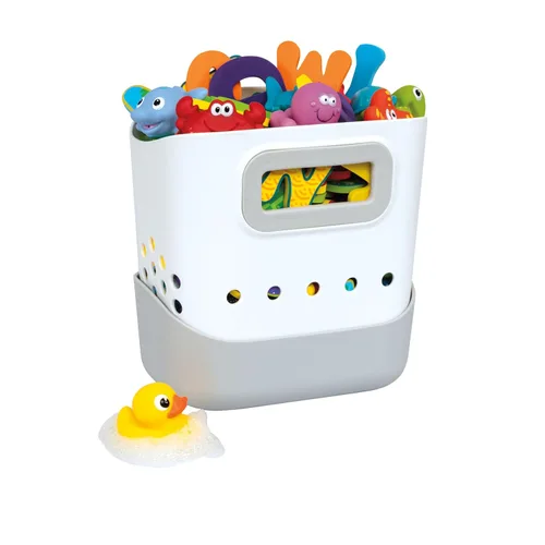 Nuby Organizador de juguetes para bañera – Organizador de almacenamiento de juguetes de baño con bandeja antideslizante – Diseño de secado rápido y