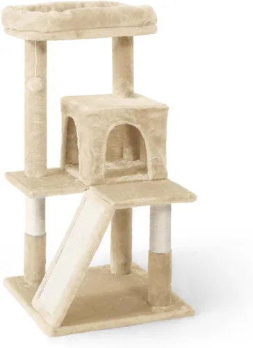 Miniatura 22 de CAPHAUS Torre de escalada alta moderna para juego en interiores para gatos grandes y gatitos, de 70 pulgadas con percha superior, casa cueva