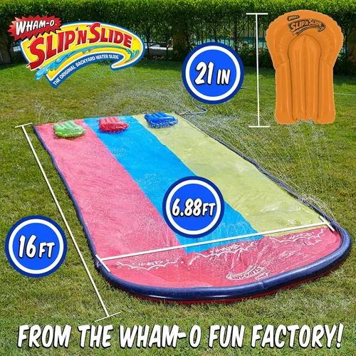 Miniatura 3 de Slip N' Slide Triple Racer con tabla de resbaladilla Boogie
