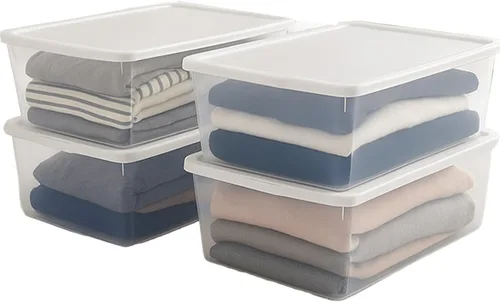 Miniatura 11 de HOMZ - Paquete de 10 contenedores Snaplock, pequeños organizadores de plástico transparentes con tapas, 6 cuartos de galón, azul - Cajas Tapa azul