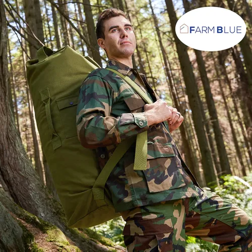 Miniatura 5 de Farm Blue Bolsa de viaje militar de 2 correas, Olive Drab, L, Clásico