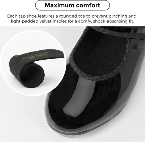 Miniatura 3 de Stelle Tap Shoes - Zapatos de baile antideslizantes de piel sintética para niñas y niños pequeños y grandes