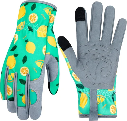 Miniatura 50 de Guantes de Jardinería de Cuero MERTURN para Mujeres, Guantes de Jardín a Prueba de Espinas, Guantes de Trabajo Compatibles con Pantalla Táctil, Azul