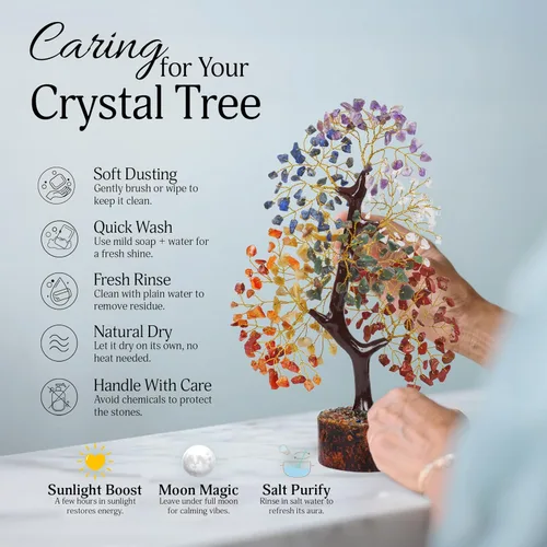 Miniatura 5 de FASHIONZAADI Árbol de la vida de 7 chakras, cristales y piedras curativas, regalos de cumpleaños para mujeres, árbol de cristal para energía