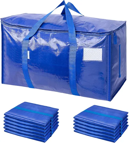 Miniatura 35 de TICONN Paquete de 2 bolsas de mudanza extra grandes resistentes con cremalleras y asas de transporte, bolsas de almacenamiento duraderas