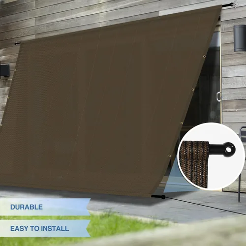 Miniatura 8 de E&K Sunrise - Cubierta de sombra para pérgola de 8 pies de ancho x 12 pies de largo, con varillas con peso y ojales, cubierta de repuesto para toldo