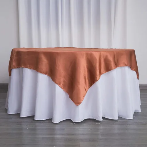 Miniatura 25 de Efavormart Paquete de 5 Sobremanteles Cuadrados de Satén de 60" para Decoraciones de Mesa de Bodas, Catering y Fiestas, Cubierta de Mantel Negro