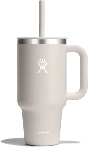 Miniatura 43 de Hydro Flask Vaso de Viaje con Asa, Tapa y Pajita - Acero Inoxidable Aislado en 24 Oz Aloe