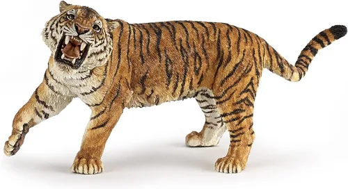 Papo - Figura realista de tigre rugiente para niños - A partir de 3 años - Colección de depredadores de la selva - Juego educativo de animales