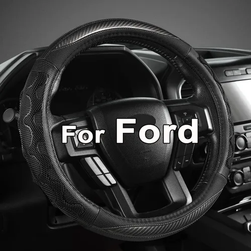 Miniatura 12 de Funda para Volante de Coche GIANT PANDA para Ford Escape Edge EcoSport Bronco Sport Explorer, Diseño 3D Deportivo, Negro