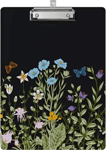 Miniatura 13 de Bonito portapapeles con diseño de madera A4 decorativo tamaño carta para oficina, tamaño estándar 9 x 12.5 pulgadas con clip de metal de perfil