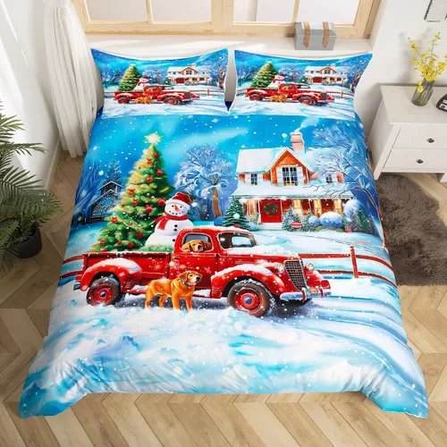 Miniatura 8 de Funda de edredón de Papá Noel, juego de ropa de cama para niños, funda de edredón de flores rosas para decoración de habitación de niños y niñas