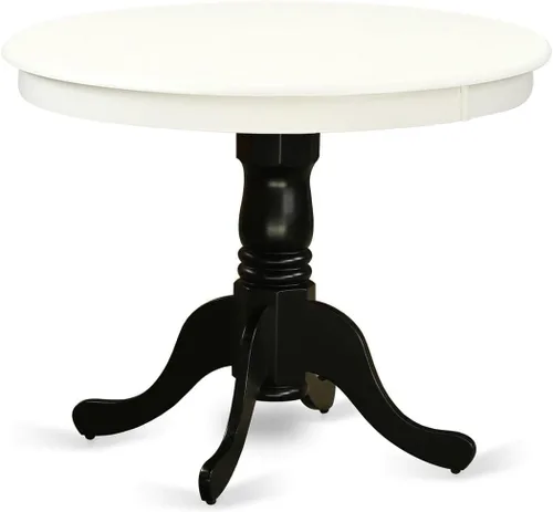 Miniatura 6 de East West Furniture ANT-ABK-TP Mesa de Comedor Antigua - una Mesa Redonda de Cocina con Superficie/Tablero y Base de Pedestal, 36x36 Pulgadas, Negro