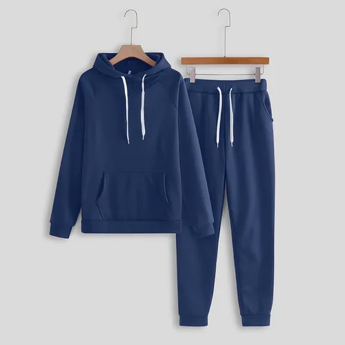 Miniatura 2 de Trajes deportivos para mujer, ajuste holgado, a la moda, casual, con cordón y bolsillos, sudadera con capucha y pantalones, conjunto de ejercicio