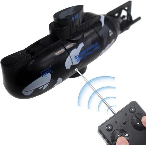 Tipmant Mini submarino RC Control remoto barco barco modelo militar agua eléctrico juguete impermeable buceo niños regalo negro